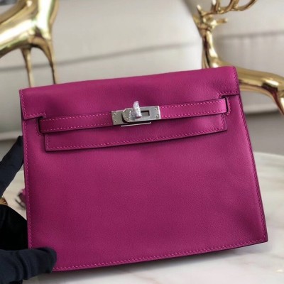 Hermes Rose Purple Swift Kelly Danse Bag TDBS27289