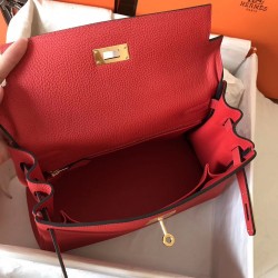 Hermes Rouge Casaque Clemence Kelly 28cm Handmade Bag TDBS27295