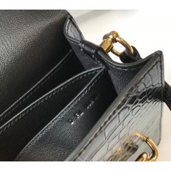 Hermes Roulis Mini Bag In Black Embossed Crocodile Calfskin TDBS27632