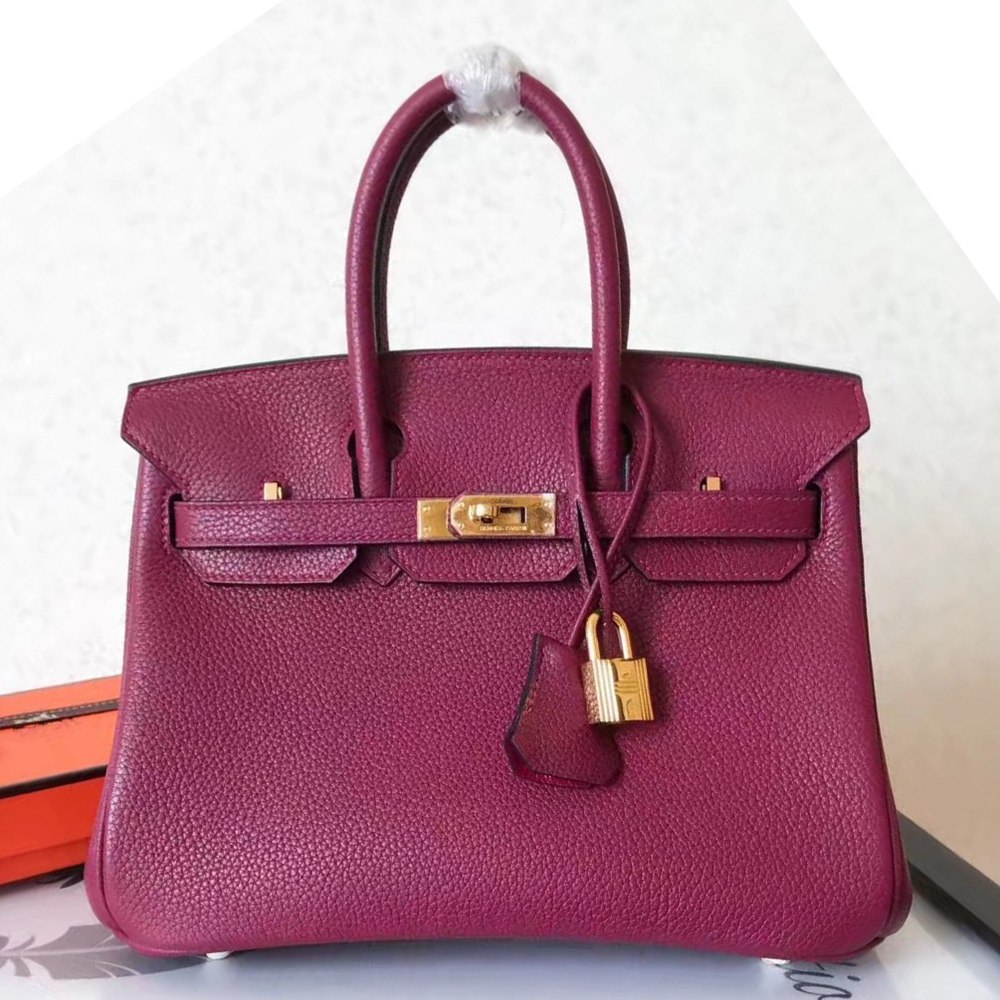 Hermes Ruby Birkin 25cm Clemence Handmade Bag TDBS26313