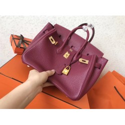 Hermes Ruby Birkin 25cm Clemence Handmade Bag TDBS26313