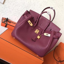 Hermes Ruby Birkin 30cm Clemence Handmade Bag TDBS26315