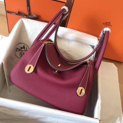 Hermes Ruby Lindy 26cm Clemence Handmade Bag TDBS27461