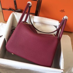 Hermes Ruby Lindy 26cm Clemence Handmade Bag TDBS27461