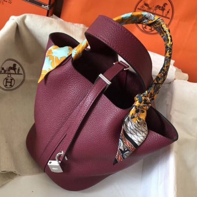 Hermes Ruby Picotin Lock MM 22cm Handmade Bag TDBS27561