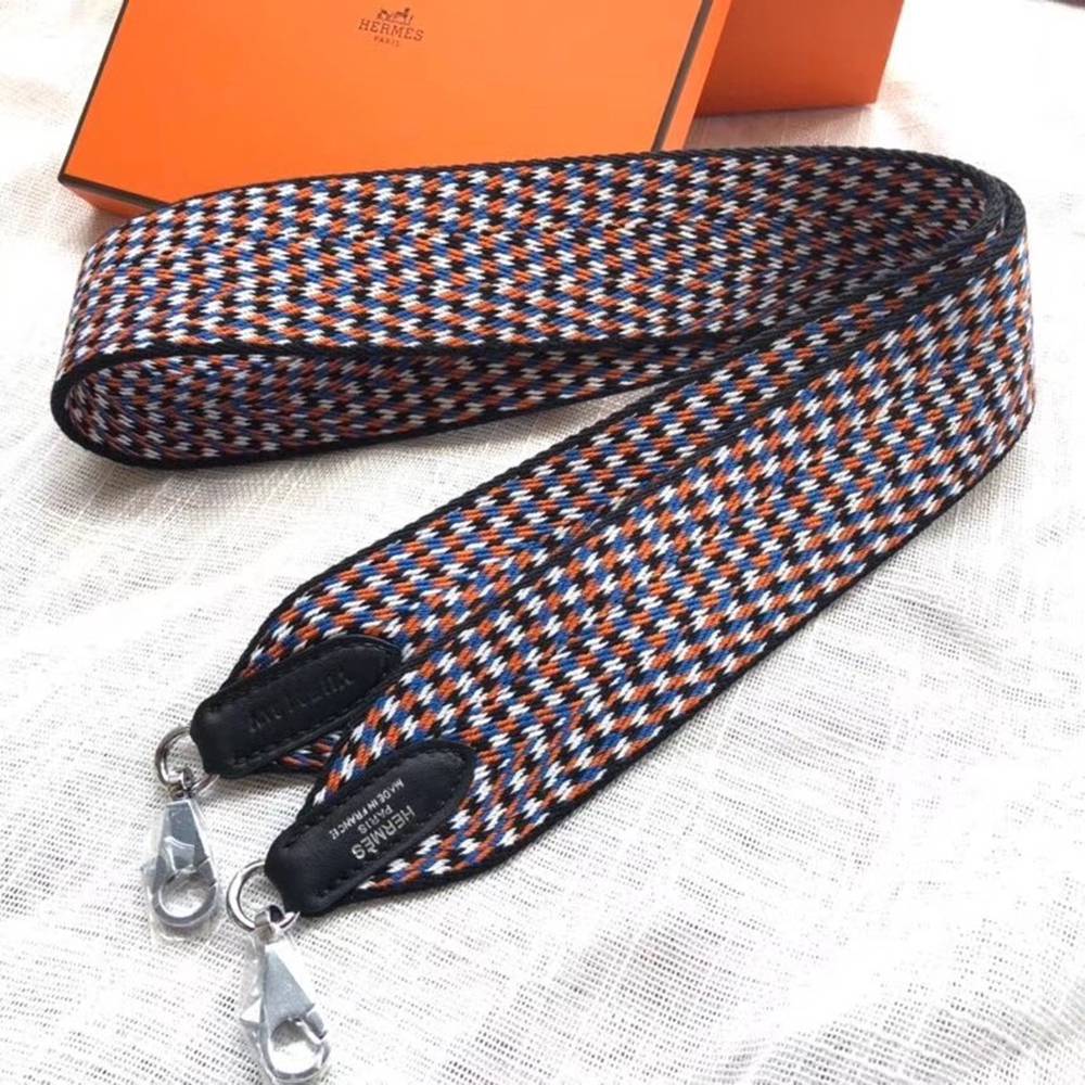 Hermes Sangle Zigzag 50 mm Bag Strap White/Blue/Orange TDBS27659