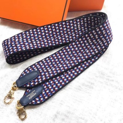 Hermes Sangle Zigzag 50 mm Bag Strap White/Blue/Red TDBS27660