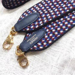 Hermes Sangle Zigzag 50 mm Bag Strap White/Blue/Red TDBS27660