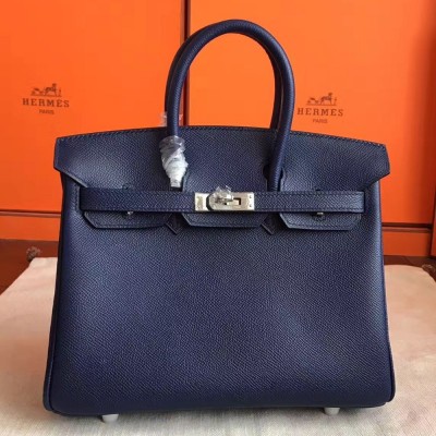 Hermes Sapphire Birkin 25cm Epsom Handmade Bag TDBS26317