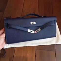 Hermes Sapphire Epsom Kelly Cut Handmade Bag TDBS27298