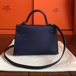 Hermes Sapphire Epsom Kelly Mini II Handmade Bag TDBS27299