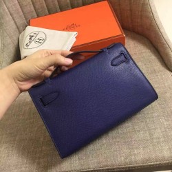 Hermes Sapphire Kelly Pochette Epsom Handmade Bag TDBS27300