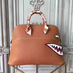 Hermes Shark Bolide 45cm Bag In Gold Calfskin TDBS26373