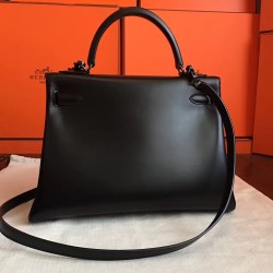 Hermes So Black Box Kelly Retourne 32cm Handmade Bag TDBS27301