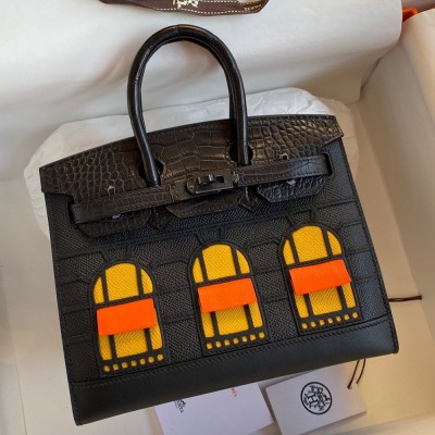 Hermes So Black Midnight Faubourg Birkin 20 Sellier Limited Edition Bag TDBS26318