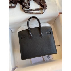 Hermes So Black Midnight Faubourg Birkin 20 Sellier Limited Edition Bag TDBS26318