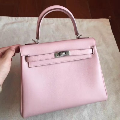 Hermes Swift Kelly 25cm Retourne Handmade Rose Dragee Bag TDBS27305