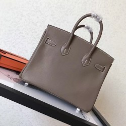 Hermes Taupe Birkin 25cm Epsom Handmade Bag TDBS26320