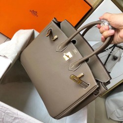 Hermes Taupe Birkin 25cm Swift Handmade Bag TDBS26321