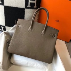 Hermes Taupe Clemence Birkin 35cm Bag TDBS26326