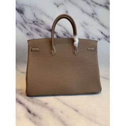 Hermes Taupe Clemence Birkin 40cm Handmade Bag TDBS26327