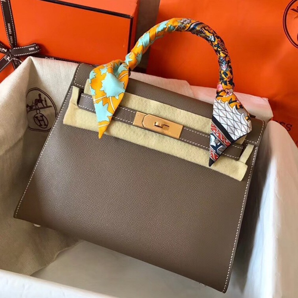 Hermes Taupe Epsom Kelly 28cm Handmade Bag TDBS27310