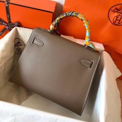 Hermes Taupe Epsom Kelly 28cm Handmade Bag TDBS27310