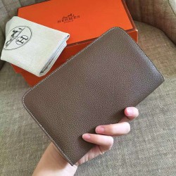 Hermes Taupe Grey Dogon Duo Combined Wallet TDBS27801