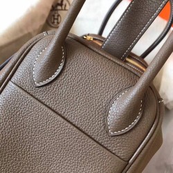 Hermes Taupe Lindy 26cm Clemence Handmade Bag TDBS27463