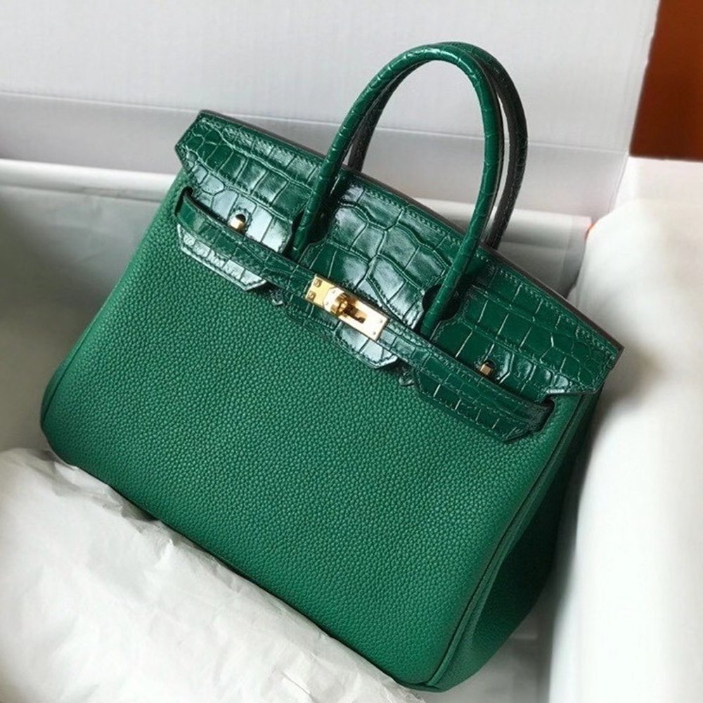 Hermes Touch Birkin 25cm Limited Edition Green Bag TDBS26333