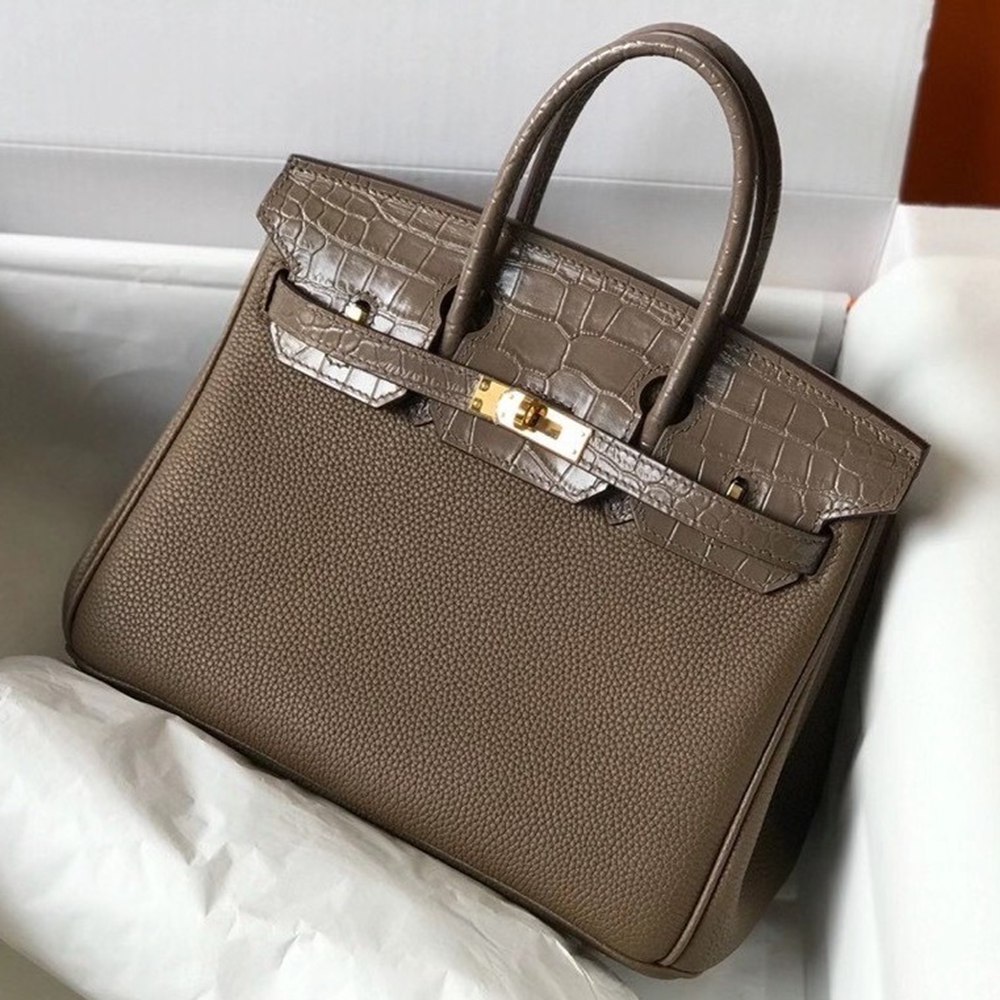 Hermes Touch Birkin 25cm Limited Edition Taupe Bag TDBS26334