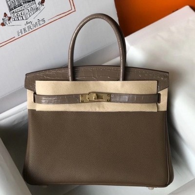 Hermes Touch Birkin 30cm Limited Edition Taupe Bag TDBS26347