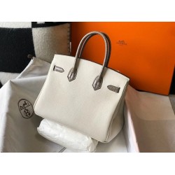 Hermes Touch Birkin 30cm Limited Edition White Bag TDBS26348