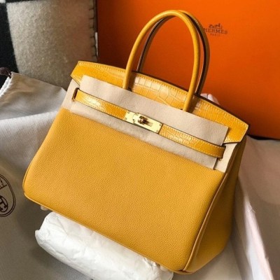 Hermes Touch Birkin 30cm Limited Edition Yellow Bag TDBS26349