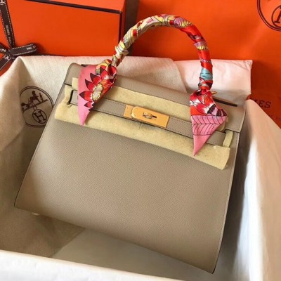 Hermes Tourterelle Epsom Kelly 28cm Handmade Bag TDBS27321