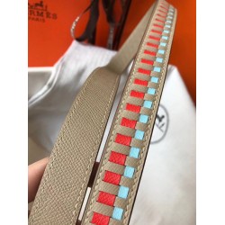 Hermes Tourterelle Tressage Cuir 25MM Bag Strap TDBS27662