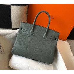 Hermes Vert Amande Clemence Birkin 30cm Bag GHW TDBS26354