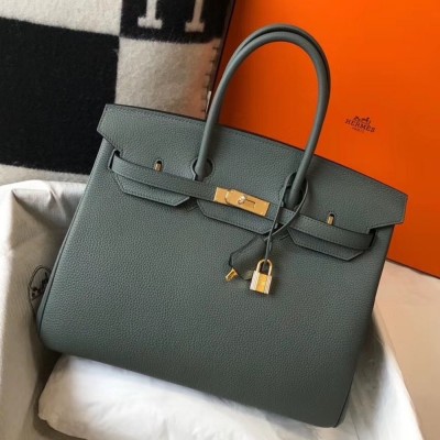 Hermes Vert Amande Clemence Birkin 35cm Bag TDBS26355