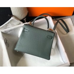 Hermes Vert Amande Clemence Kelly 28cm Bag GHW TDBS27322