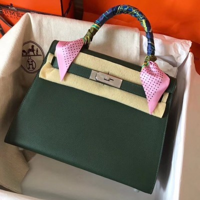 Hermes Vert Anglais Epsom Kelly 28cm Handmade Bag TDBS27326