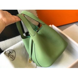 Hermes Vert Criquet Picotin Lock PM 18cm Handmade Bag TDBS27574