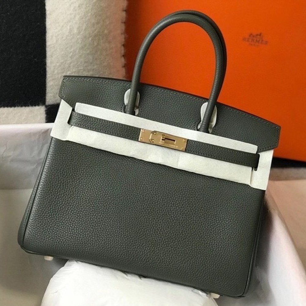 Hermes Vert Fonce Clemence Birkin 30cm Bag GHW TDBS26356