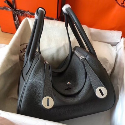 Hermes Vert Gris Lindy 30cm Clemence Handmade Bag TDBS27465