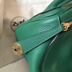 Hermes Vert Vertigo Lindy 26cm Clemence Handmade Bag TDBS27466