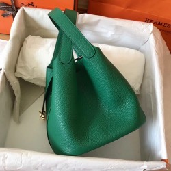 Hermes Vert Vertigo Picotin Lock MM 22cm Handmade Bag TDBS27575