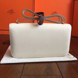 Hermes White Epsom Constance Elan 25cm Bag TDBS26574