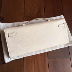 Hermes White Epsom Kelly Cut Handmade Bag TDBS27334