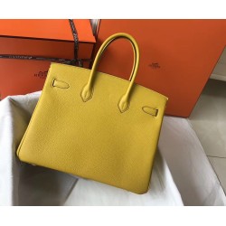 Hermes Yellow Clemence Birkin 35cm Bag TDBS26362