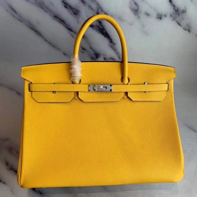 Hermes Yellow Clemence Birkin 40cm Handmade Bag TDBS26363