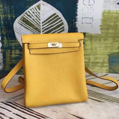 Hermes Yellow Clemence Kelly Ado PM Backpack TDBS25997